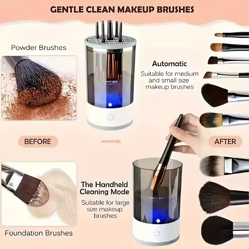 Portable Electric Makeup Brush Cleaner with USB Charging