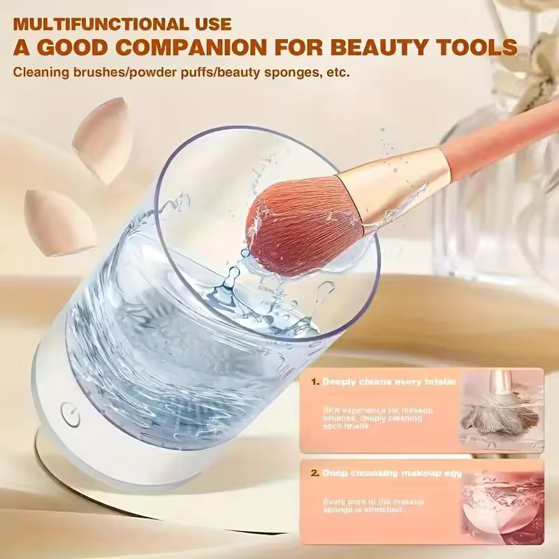 Portable Electric Makeup Brush Cleaner with USB Charging