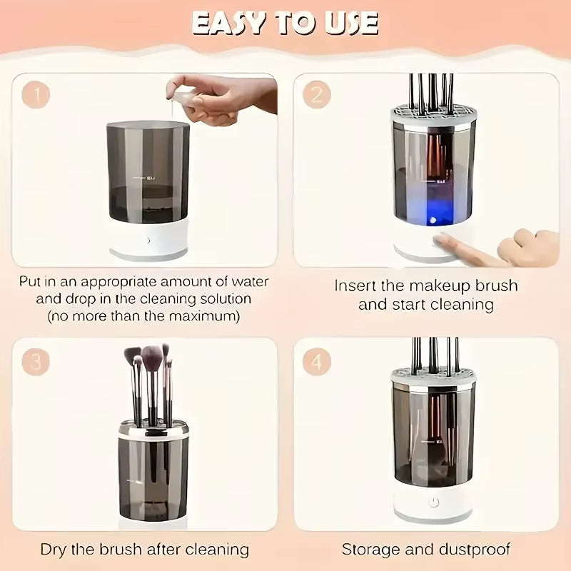 Portable Electric Makeup Brush Cleaner with USB Charging